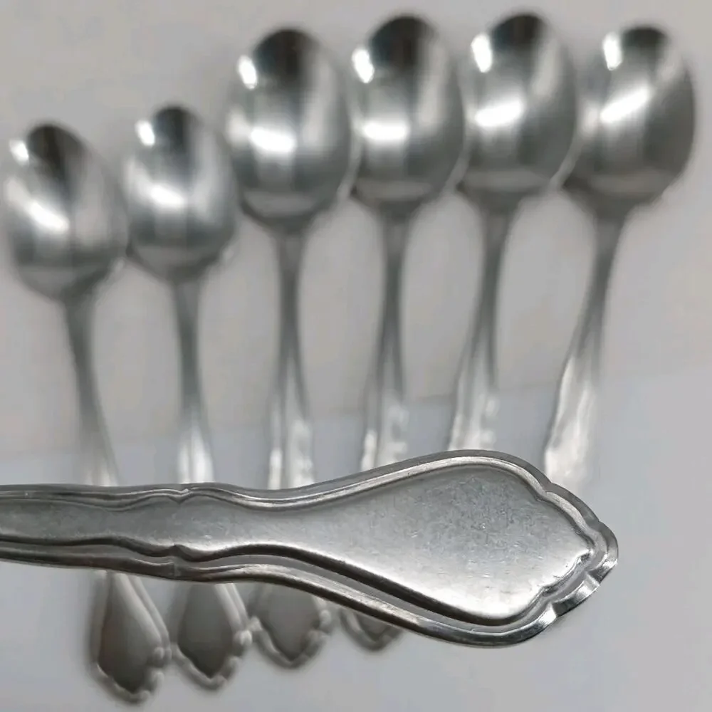 7X Spoons Washington Forge SPRING MEADOW Stainless Flatware Table TEASPOONS